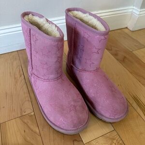 Ugg Boots Pink Star Girls Size 4
